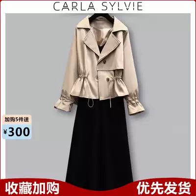 CARLA SYLVIE large size women's 2020 new autumn women's fat mm dress age age belly slim set