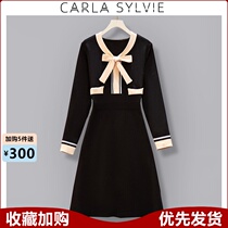 CARLA SYLVIE autumn AND winter coffee break French niche socialite waist dress high-END big-name temperament womenS CLOTHING