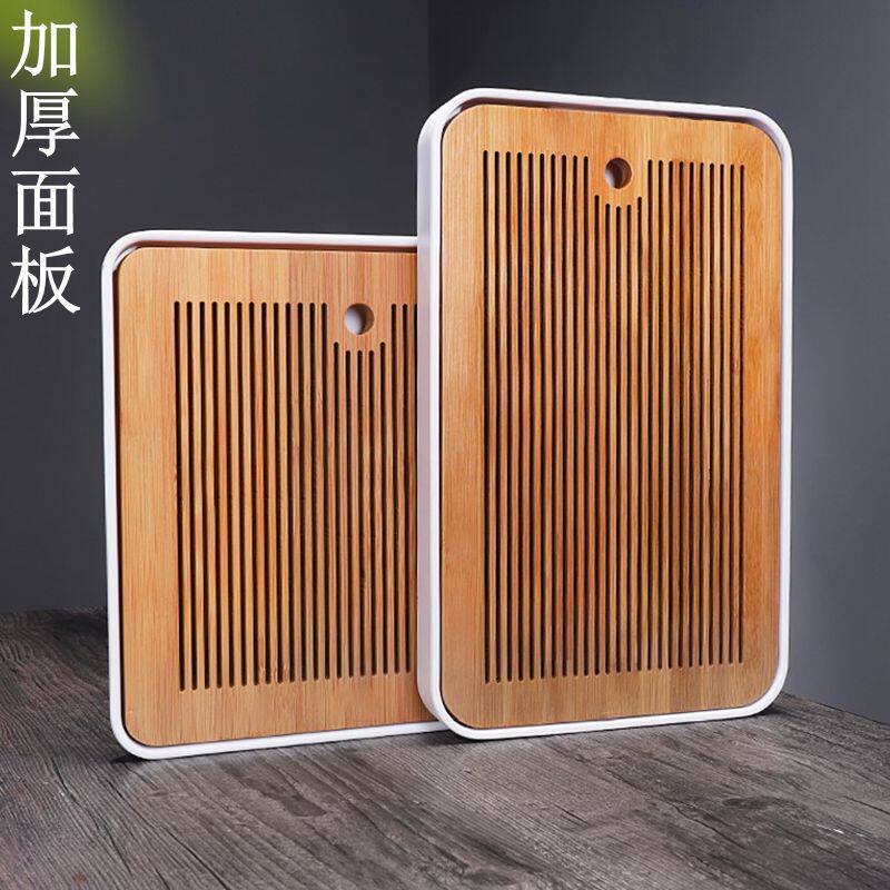 Thickened Kung fu tea with simple tea tray Home water storage day style round bamboo Dense Amines Dry Bubble tray size Tea table