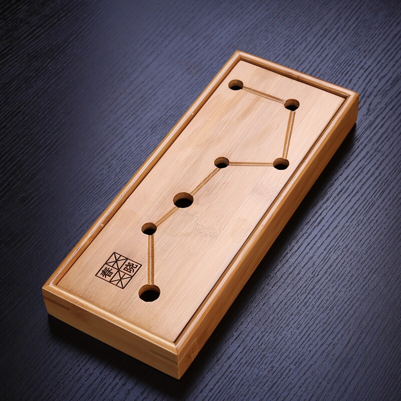 Bamboo Tea Tray Mini water Seven Stars Simple Dry Bubble Travel Portable Solid Wood Water Storage Type Small Tea Sea Tray Tea Table-Taobao