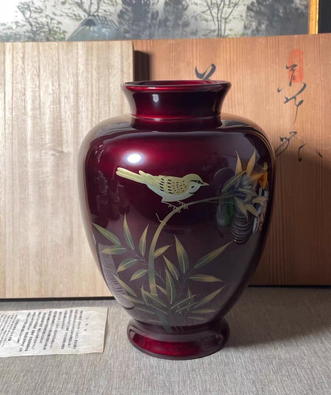 【泉美】吊花入 花瓶 花器 花入 木箱入 N524