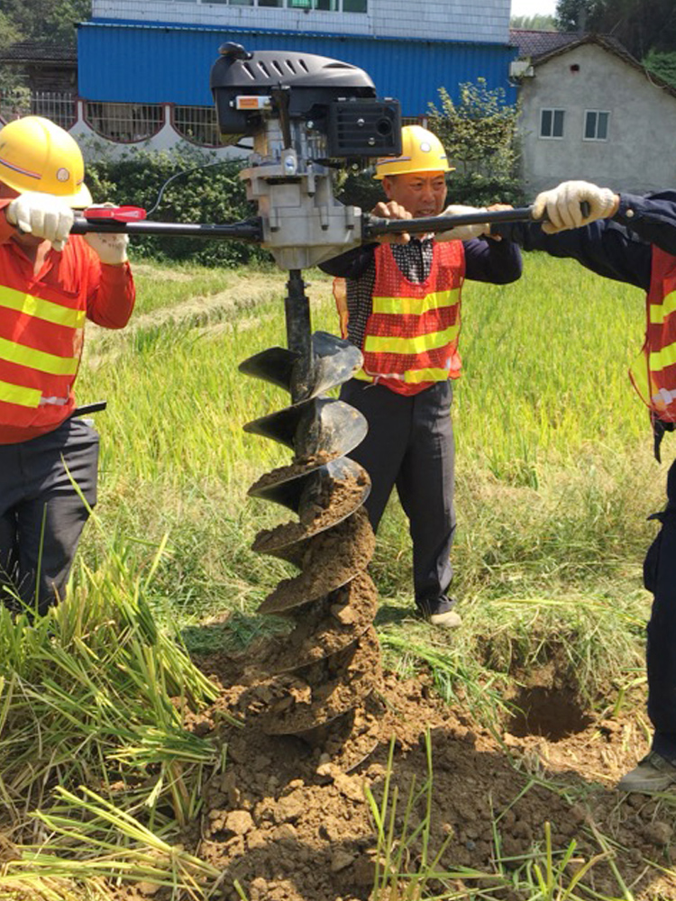 High-power four-stroke drilling machine Drilling machine Ground drilling tree planting pole piling machine Planting machine Hole digging excavator