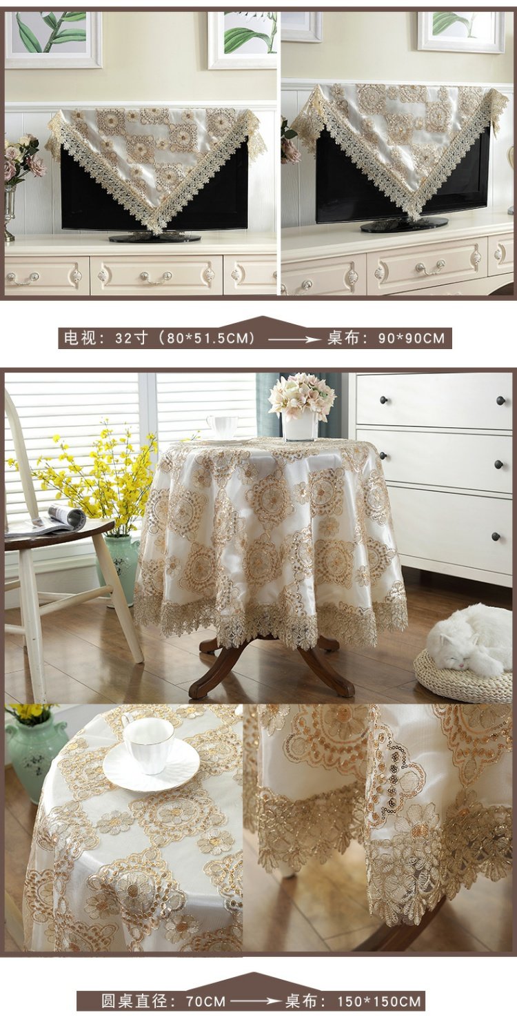 Đường hoa số 5 Khăn trải bàn tròn châu Âu Sợi thủy tinh Khăn trải bàn Vải cà phê Bàn vải Khăn trải bàn Khăn trải bàn khăn trải bàn trà