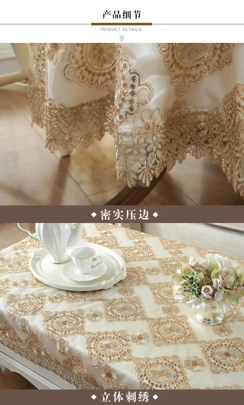 Đường hoa số 5 Khăn trải bàn tròn châu Âu Sợi thủy tinh Khăn trải bàn Vải cà phê Bàn vải Khăn trải bàn Khăn trải bàn