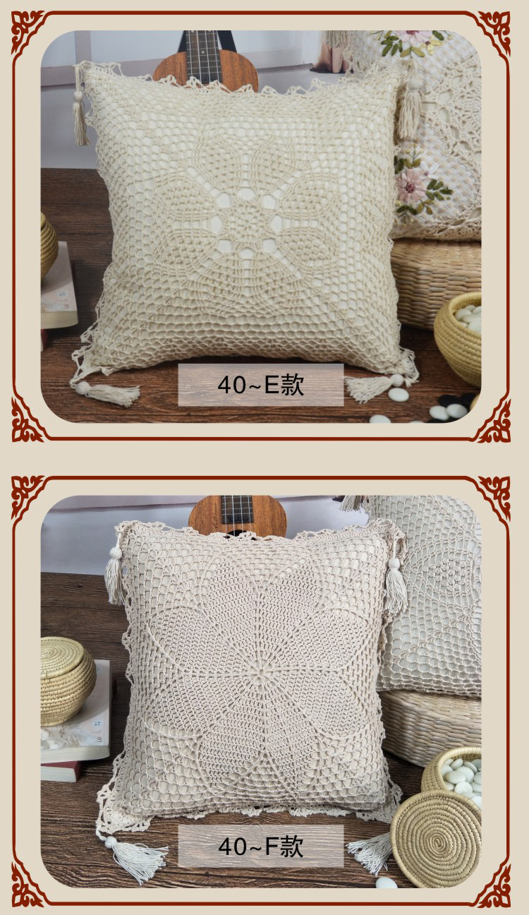 Flower Street 5th phòng khách sofa gối đệm tay crochet móc hoa bông hollow dệt lại đệm với lõi