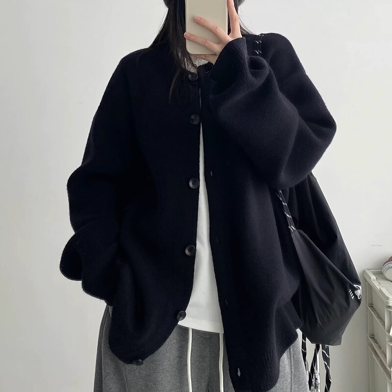 2026 Spring New Plus Size Women's Clothing Fat mm Sweater Cardigan Coat Mid-Length Slimming Lazy Style Knitted Top