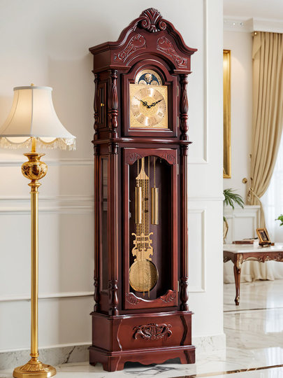 Polaris-Uhrwerk, Standuhr, Wohnzimmer, große Uhr, Massivholz, chinesische Retro-Tischuhr, aufrechte, atmosphärische, mechanische, europäische, aufrechte Uhr