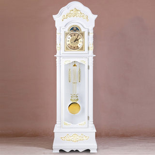 Solid Wood European-Style Floor Clock Polaris Movement Mechanical Clock Timekeeping Table Clock Living Room Decorative Pendulum Clock