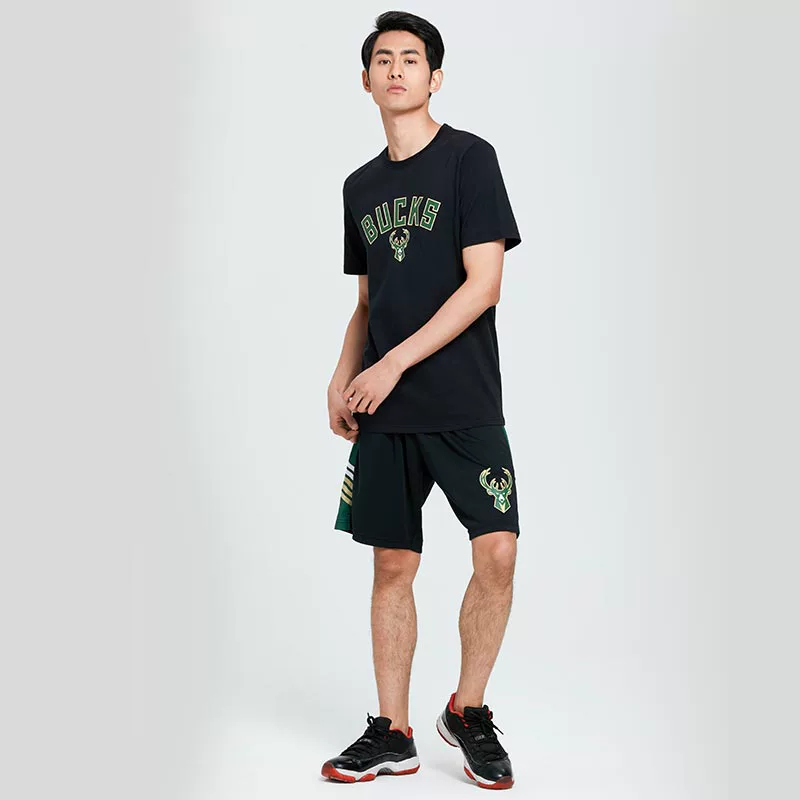 NBA New Summer Clinch Tee Love Series Bucks Adeto Kunbo Cotton Áo thun nam ngắn - Áo phông thể thao