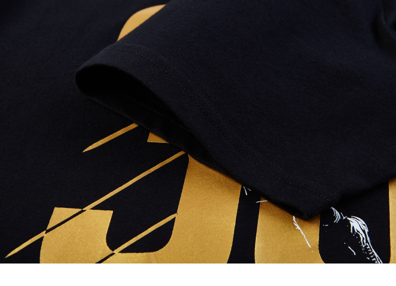 NBA Warriors Curry Player Black Gold Series In Áo thun thể thao tay ngắn nam áo phông lining