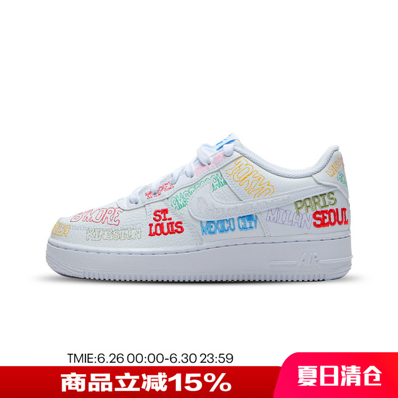 Nike Nike Women's Shoes, Big Kids' Shoes, Af1 Air Force One Letter Graffiti Low-Top Casual Sneakers Collection