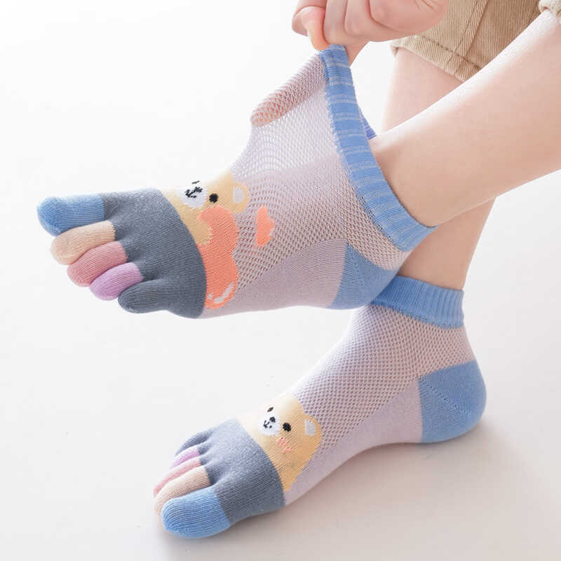 Toe Socks for Women, Cartoon Mesh Split-Toe Socks, Toe Socks, High Cotton Socks, Cute Sports Socks, Anti-Athlete Summer