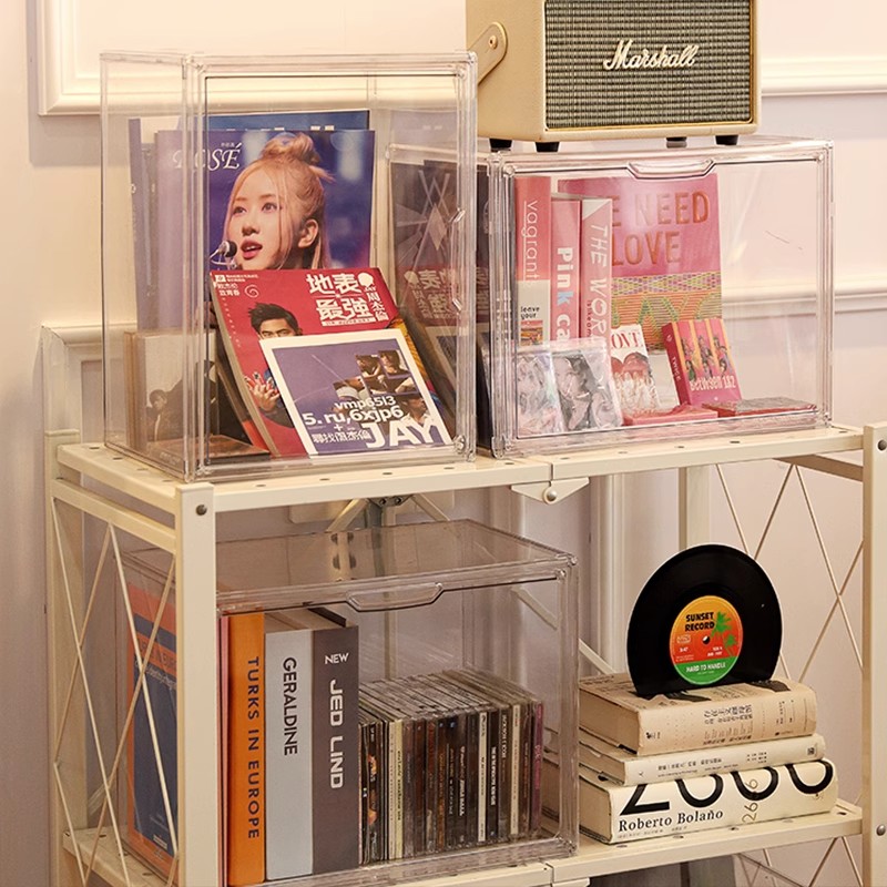 Album containing box Display Rack Cabinets Acrylic Cd Transparent Dust Resistant Disc Shelf Black Glue Record Card with Liu Yanfang-Taobao