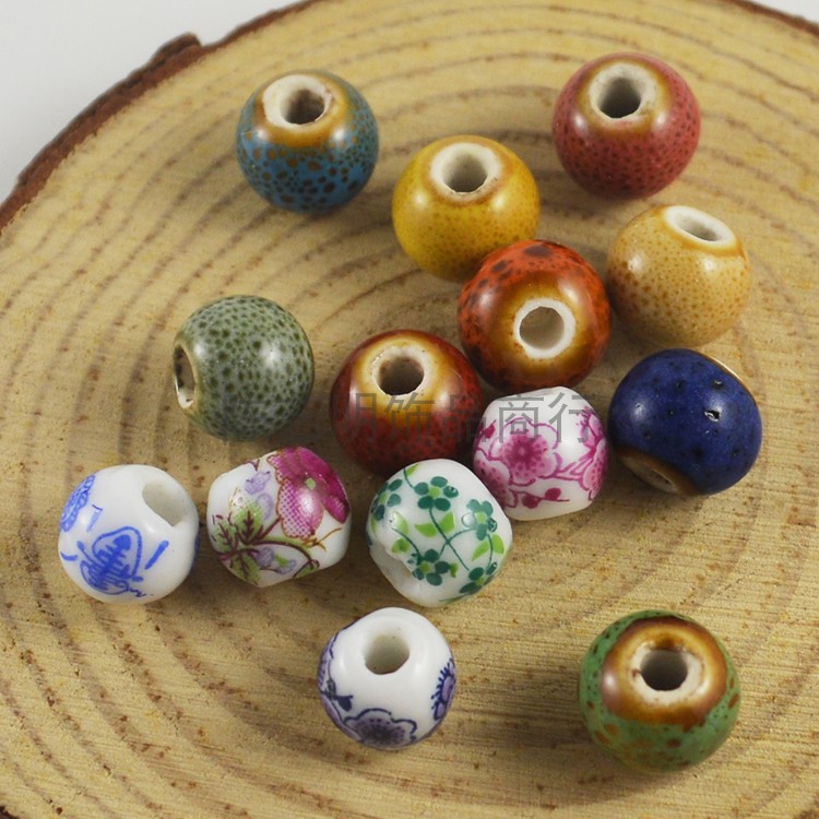 Ceramic Beads Macroporous China Wind Woven Handmade Necklace Pendant Diy Handmade Ornament Accessories Bulk Pearl Material