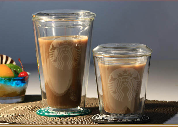 starbucks glass cup with lid