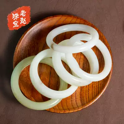 Xinjiang Hetian jade bracelet natural lanolin jade jasper white jade bracelet female Lao Zhao jewelry live