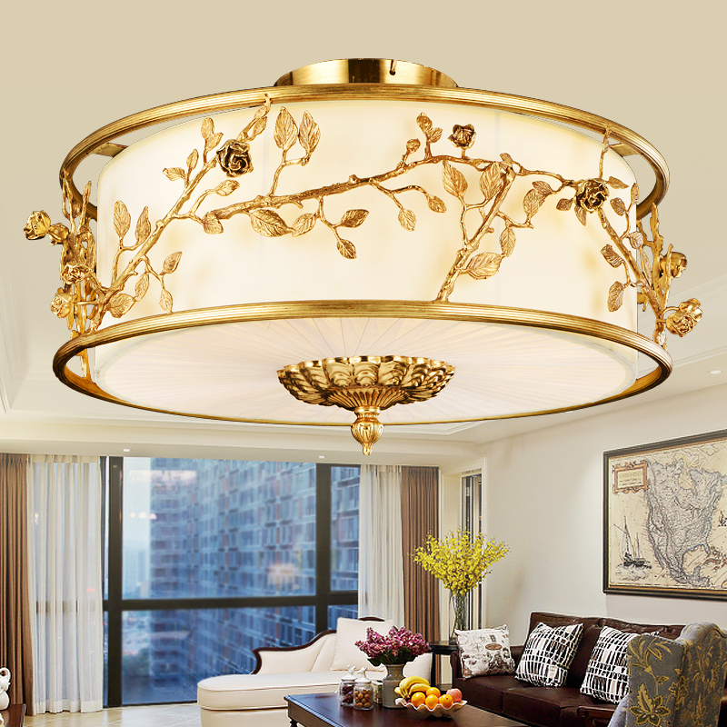 Method Copper Lamp Brief Eu Style Full Copper Suction Light Eu Type Pure Copper Lamp Art Dewaxed Bronze Lamp Field Garden Bedroom Lamps