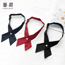 Cross bow tie shirt tie student female JK college style Joker accessories bow solid color bow tie school uniform decoration