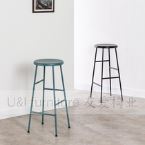 Nordic bar chair wrought iron outdoor art fan stool modern simple Net red high stool home bar stool bar chair