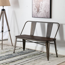 Wrought iron bench balcony garden chair American industrial wind metal double bench triple chair durable hotel back chair