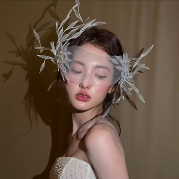 Forest style mesh flower cover bridal hairpin