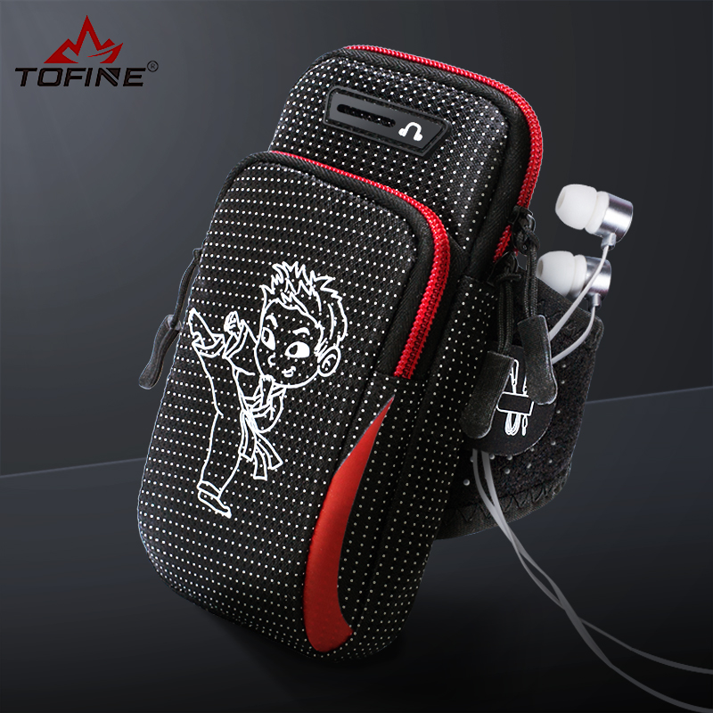 Running mobile phone arm sleeve sports mobile phone arm sleeve male and female universal apple Huawei arm bag luminous wrist fitness strap