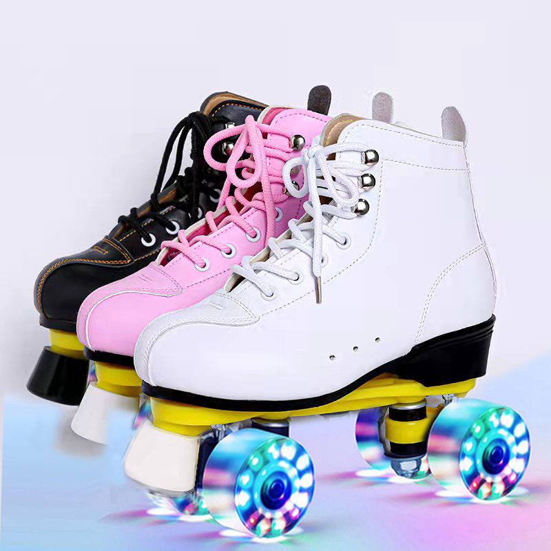 New Adult Double Row Skay Skay Children Four Wheel Skating Adult Dry Skate Double Row Skater Flash