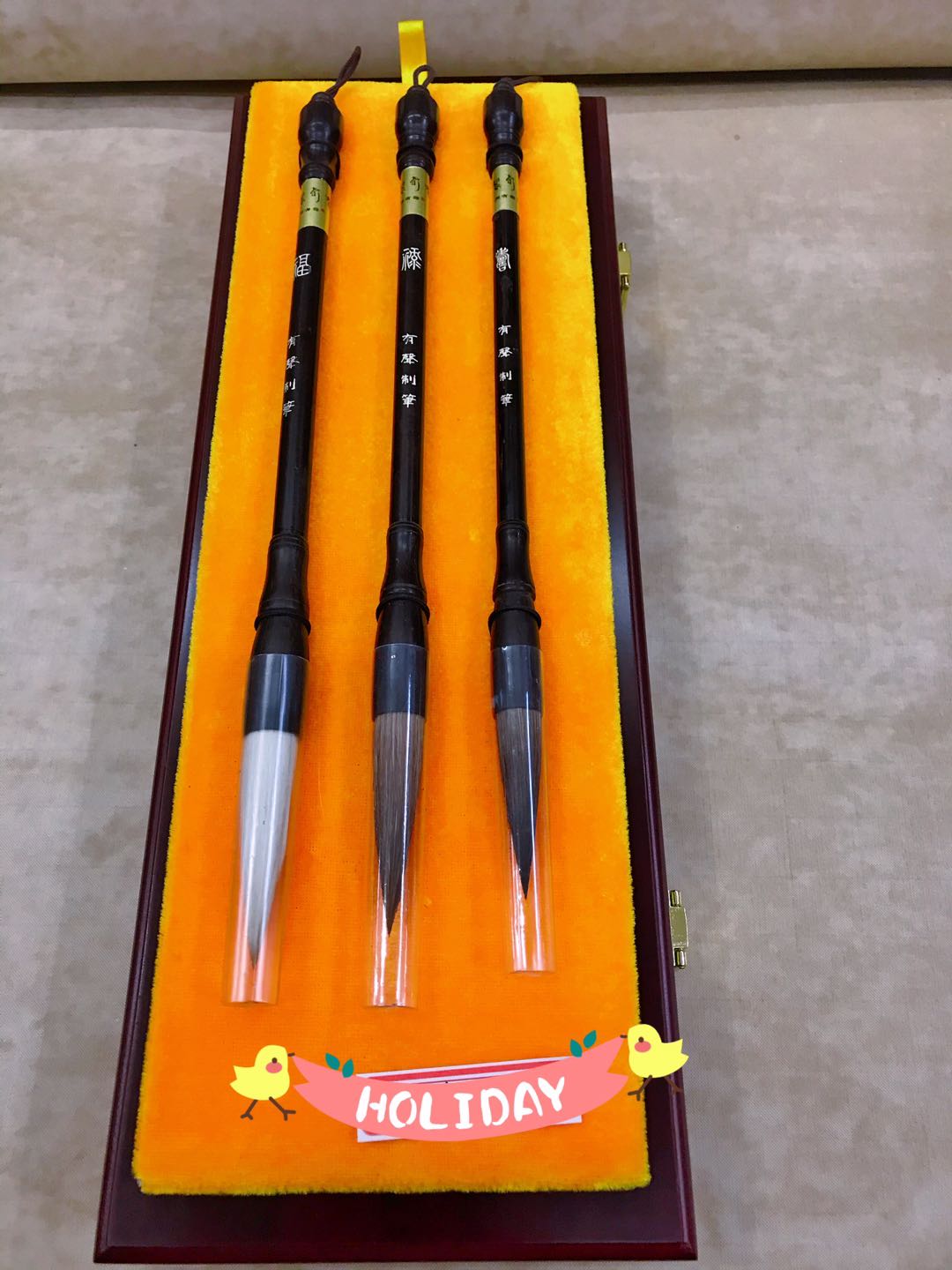 Wenfang Four Treasure weeks Talking pen Zhuang Fulu Birthday Gift Box Set Brush Pen