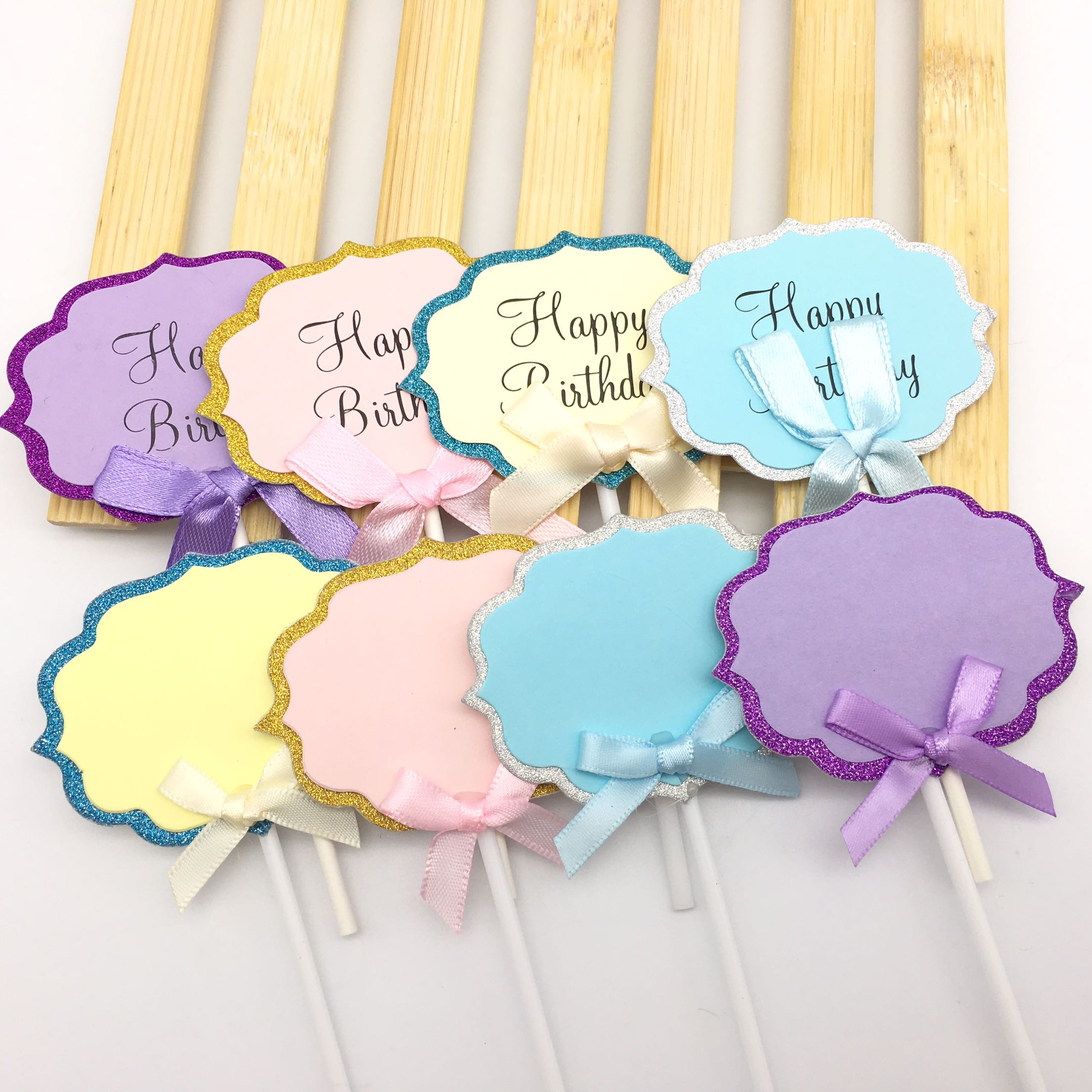 Can write happy birthday blank writing brand party festival baking dessert paper cake decoration sign 5