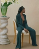 Пижама, лонгслив, демисезонный кардиган, комплект, большой размер