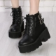 Harajuku phong cách Martin boots nữ bốt ngắn đế dày phiên bản hàn quốc đế dày 2017 mẫu mới thu đông mùa xuân hoang dã bốt ngắn - Giày ống