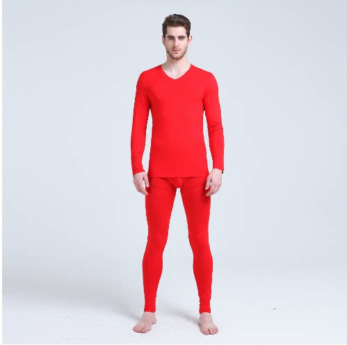 Year of the Rabbit natal red men's autumn clothes sanitary pants suit red cotton youth cotton thin section heating clothes spring and autumn cotton