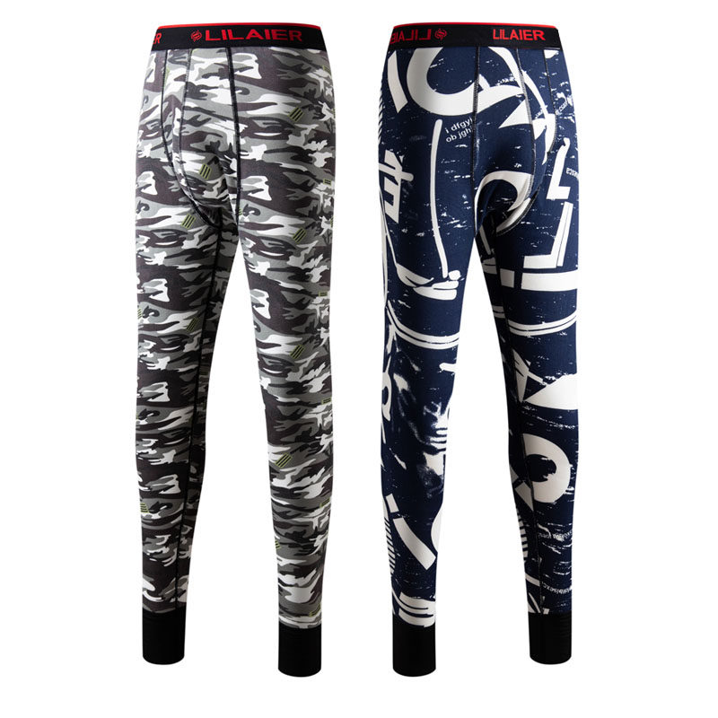 Warm Pants Men's Plus Suede Thickened Sanitary Pants Winter Body Tight Students Print Briefs Trendy Teen Cotton Sweater Pants