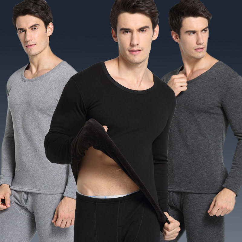 Heating clothes men's padded velvet suit cold winter cotton middle-aged and elderly youth slim men's autumn clothing sanitary pants