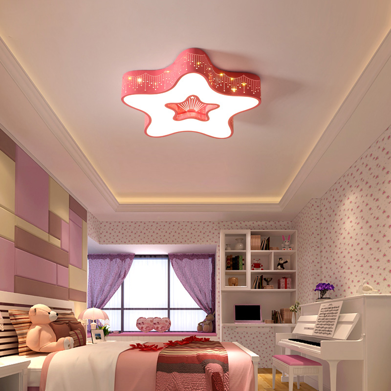 Children's room bedroom lamp simple modern ceiling lamp creative boy girl room lamp star living room led lamp