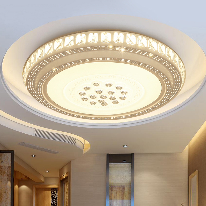 LED ceiling lamp round bedroom lamp remote control crystal lamp living room lamp modern minimal atmospheric home energy-saving lamp