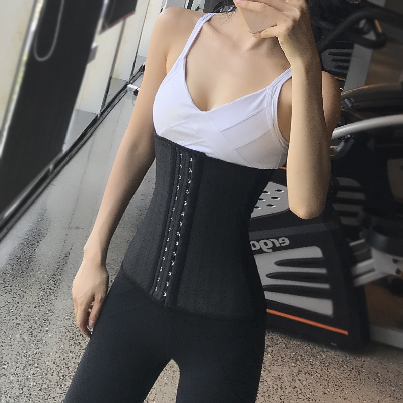 Professional nursing waist 25 steel bonnet mesh bunches with abdominal and breathable waist seal Fitness plastic waist strap to correct lumbar spine