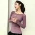 Quần áo thể dục bó sát gợi cảm nữ quần áo yoga dài tay áo khoác thể thao nhanh khô Áo thun chạy áo mỏng cổ tròn áo thun the thao nam  Áo phông thể thao