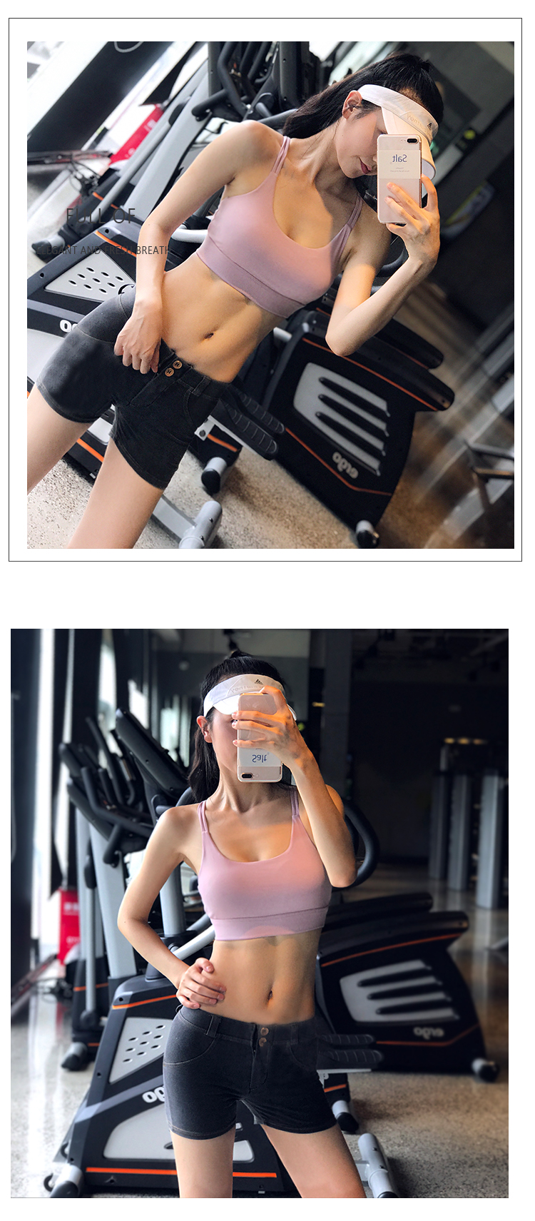 Vẻ đẹp gợi cảm trở lại đồ lót thể thao phụ nữ tập hợp chống sốc áo ngực tập thể dục nhanh khô áo vest yoga rập khuôn áo ngực mỏng áo lót thể thao nữ