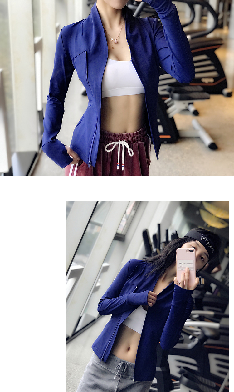 Đứng Cổ Áo Dây Kéo Thể Thao Áo Khoác Tập Thể Dục Áo Khoác của Phụ Nữ Áo Khoác Dài Tay Áo Chạy Yoga Tops Tight Chạy Khô Nhanh T-Shirt áo phao thể thao nam