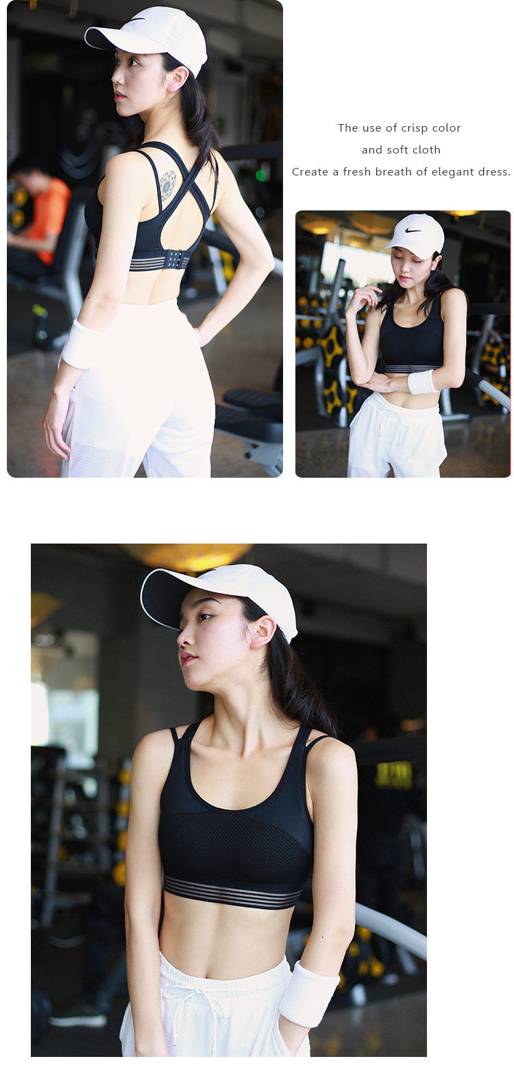 Hỗ trợ cao thể thao chống sốc đồ lót thể dục áo ngực nhanh chóng khô tập hợp cố định pad ngực yoga điều chỉnh áo ngực áo tập gym