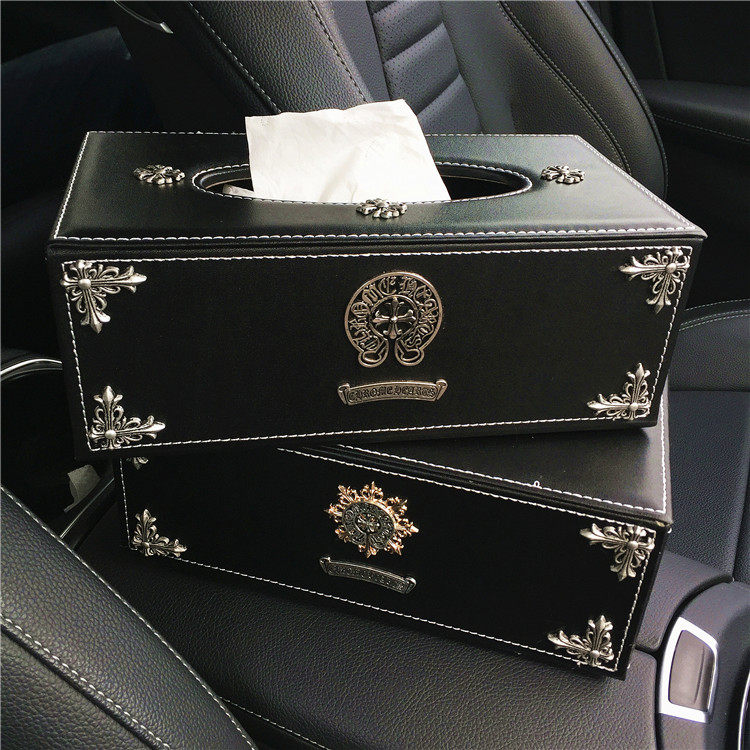 Creative Tide Card Car Paper Towel Box Living Room Napkin Containing Upscale Leather Car Toilet Paper Box Men's Car