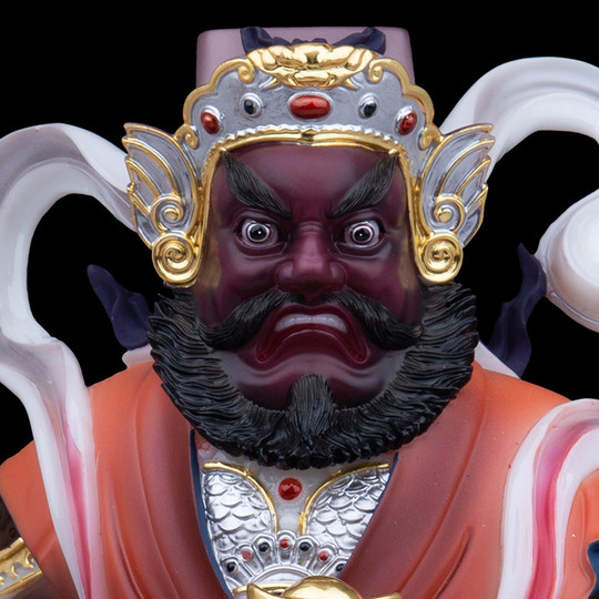 Статуя бога богатства Чжао Гонгмин из белого мрамора с расписным сиденьем и слитком, декоративное изделие Чжао Юань Шуай для интерьера дома.