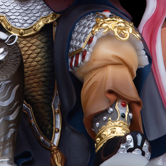 Статуя бога богатства Чжао Гонгмин из белого мрамора с расписным сиденьем и слитком, декоративное изделие Чжао Юань Шуай для интерьера дома.