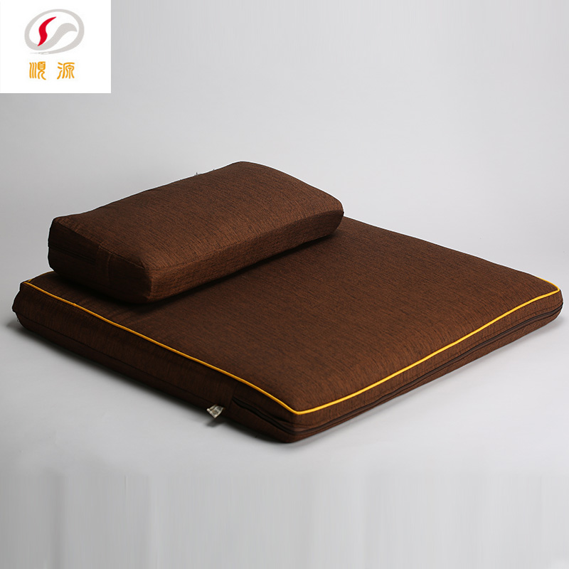 Smooth-source play brown embroidered silk hemp bushel Zen meditation cushion smooth and comfortable Baie cushion square kneeling cushion