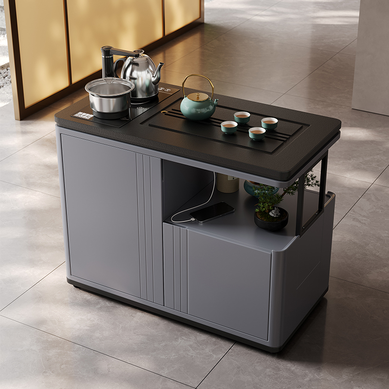 Mobile Tea Table, Modern and Simple Square Side Table for Home Use, Living Room Tea Cabinet, Smart Water Boiler, Balcony Kung Fu Tea Table Mobile Tea Table, Modern and Simple Square Side Table for Home Use, Living Room Tea Cabinet, Smart Water Boiler, Balcony Kung Fu Tea Table