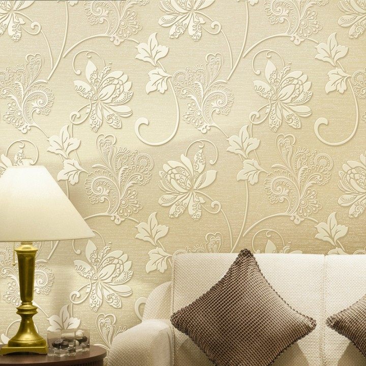 Cozy romantic unwoven fabric wallpaper bedroom living room 100 lap wallpaper 3d embossed solid TV background wall paper