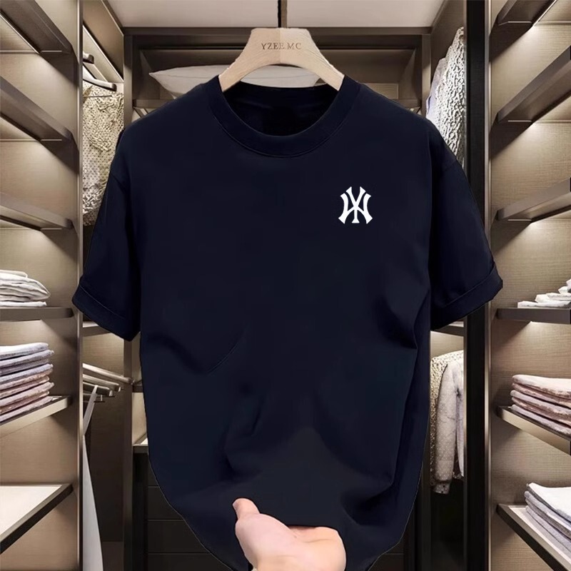 Outlet Heavyweight Pure Cotton Short-Sleeve T-Shirt for Men and Women, Summer Loose Fit Versatile Casual Crew Neck Top, Couple Half-Sleeve Shirt