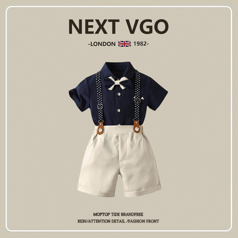 British Next Vgo Boys' Suit Set Summer Baby British Style Overalls One-Year-Old Gentleman's Formal Wear Performance British Next Vgo Boys' Suit Set Summer Baby British Style Overalls One-Year-Old Gentleman's Formal Wear Performance