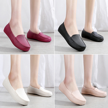 Spring Summer Season Rain Shoes Womens Fashion Low Help Water Boots Short Cylinders Non-slip Flat Bottom Water Shoes Shallow Mouth Kitchen Working Shoes Glue Shoes Women
